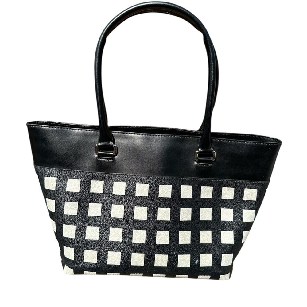 Kate Spade New York Black and White Checkered Tote - Picture 6 of 14